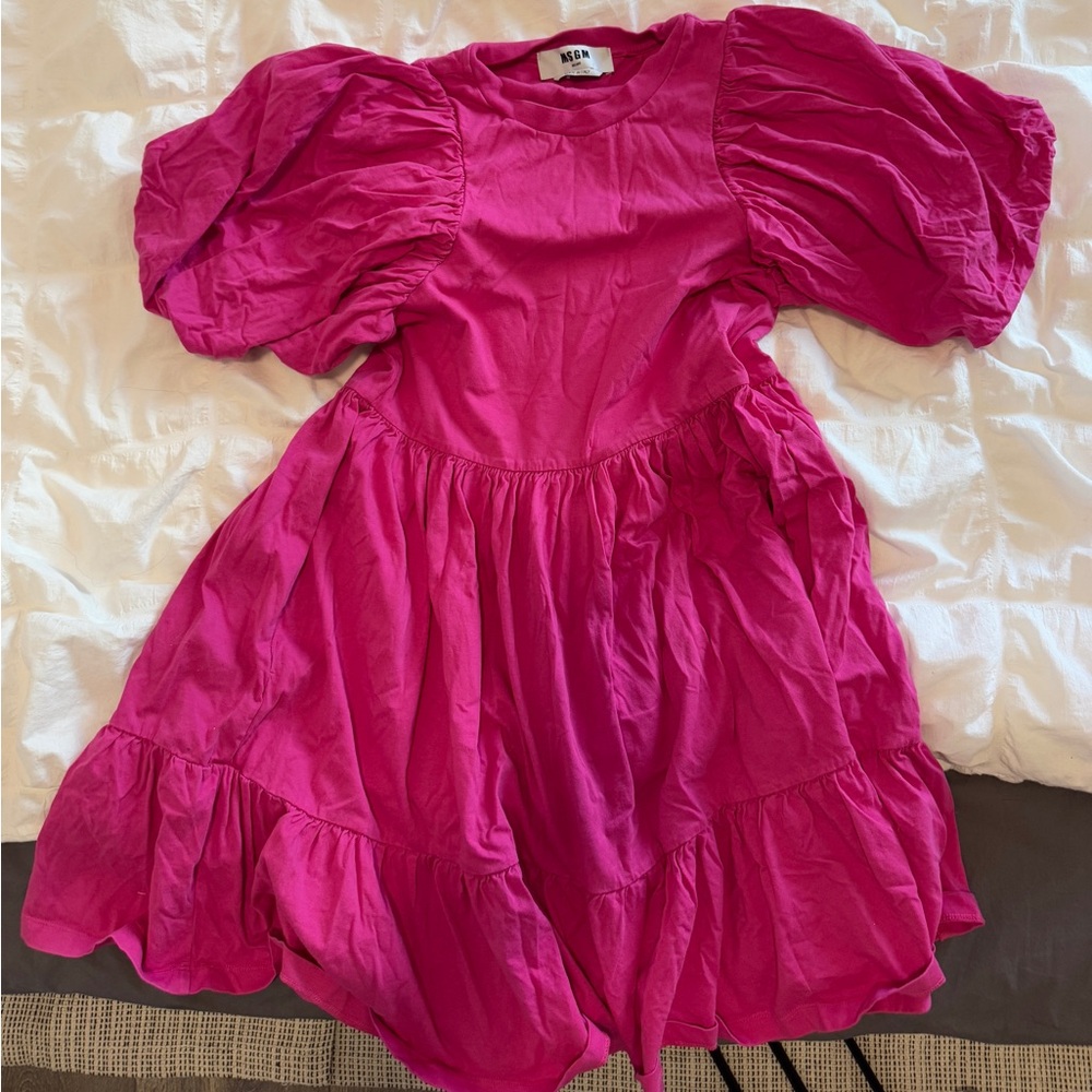 MSGM PINK PUFF SLEEVE DRESS